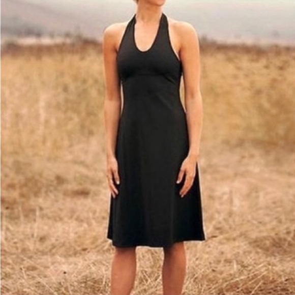 Patagonia Morning Glory Black Halter Dress with neck and back ties. - Picture 7 of 12